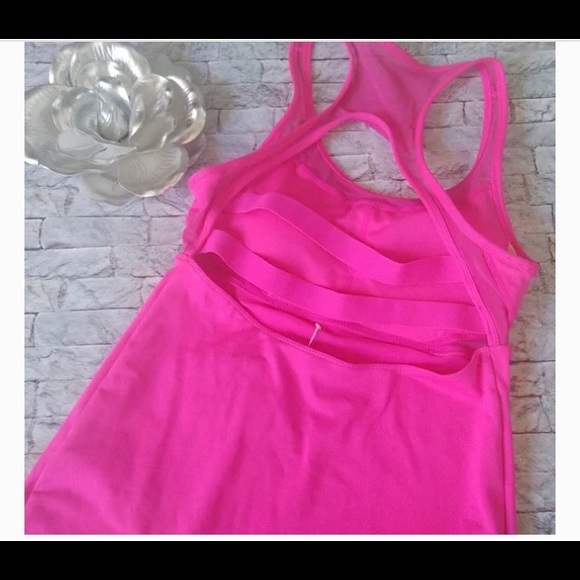 Fabletics Hot Pink Dress with Straps in Back   Racer Back Size Large - Picture 6 of 7
